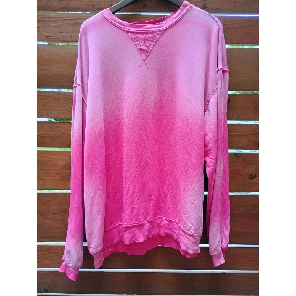 We The Free Pink Ombre Oversized Crewneck Pullover Sweatshirt Large